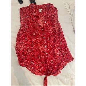 Red paisley blouse tank F21